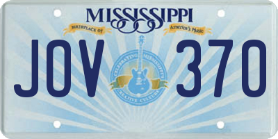 MS license plate JOV370