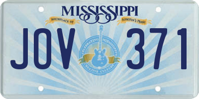 MS license plate JOV371