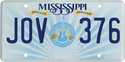 MS license plate JOV376