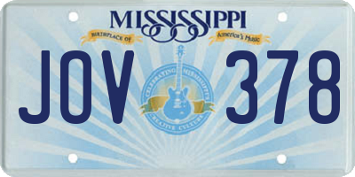 MS license plate JOV378