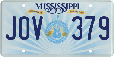 MS license plate JOV379