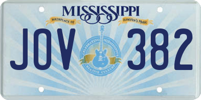 MS license plate JOV382