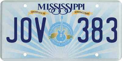 MS license plate JOV383