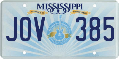 MS license plate JOV385