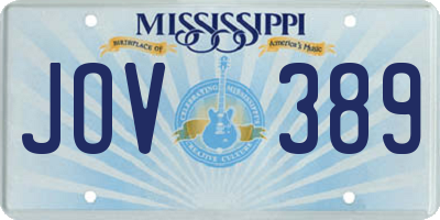 MS license plate JOV389