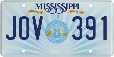 MS license plate JOV391
