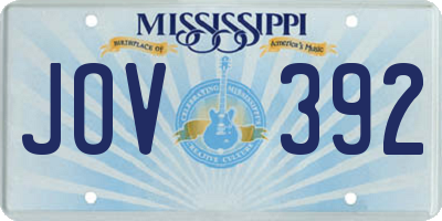 MS license plate JOV392