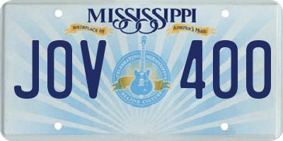 MS license plate JOV400