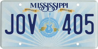 MS license plate JOV405