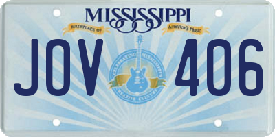 MS license plate JOV406