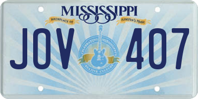 MS license plate JOV407