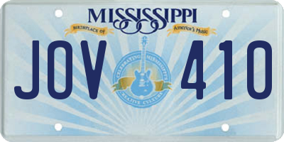 MS license plate JOV410
