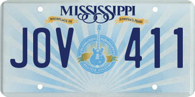 MS license plate JOV411