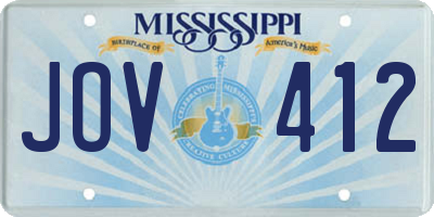 MS license plate JOV412