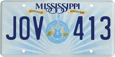 MS license plate JOV413