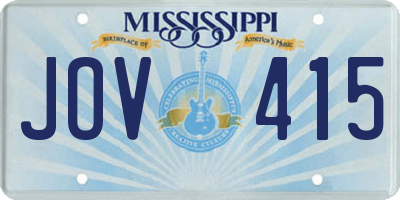 MS license plate JOV415
