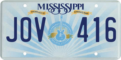 MS license plate JOV416