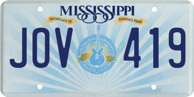 MS license plate JOV419
