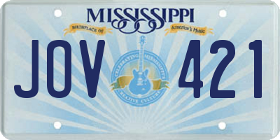 MS license plate JOV421