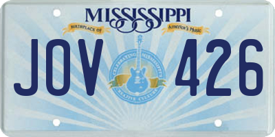MS license plate JOV426