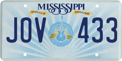 MS license plate JOV433