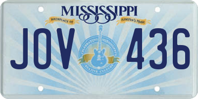 MS license plate JOV436
