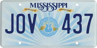 MS license plate JOV437