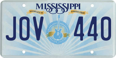 MS license plate JOV440