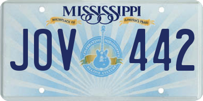 MS license plate JOV442