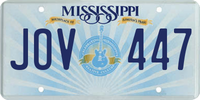 MS license plate JOV447