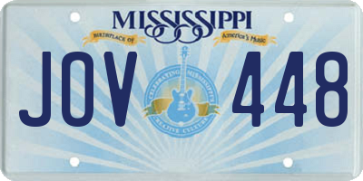 MS license plate JOV448