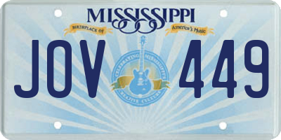 MS license plate JOV449