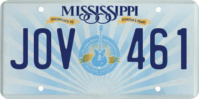 MS license plate JOV461
