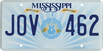 MS license plate JOV462