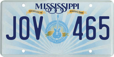 MS license plate JOV465