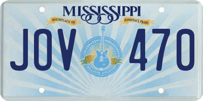 MS license plate JOV470