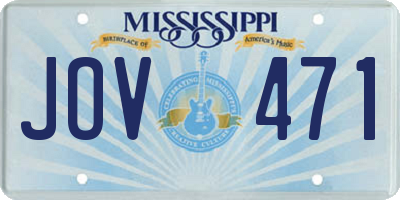 MS license plate JOV471