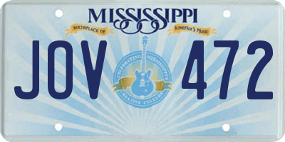 MS license plate JOV472