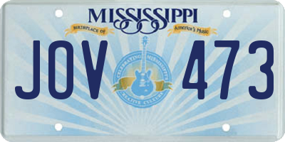 MS license plate JOV473