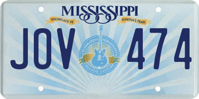 MS license plate JOV474