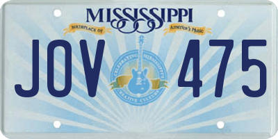 MS license plate JOV475