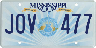 MS license plate JOV477