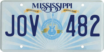 MS license plate JOV482