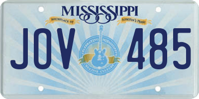 MS license plate JOV485