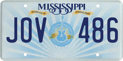 MS license plate JOV486