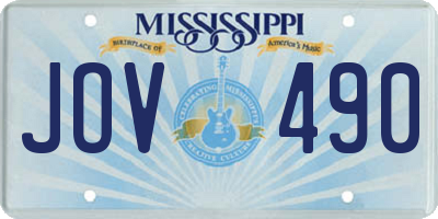 MS license plate JOV490