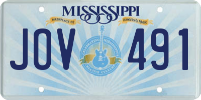 MS license plate JOV491