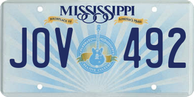 MS license plate JOV492