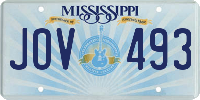 MS license plate JOV493
