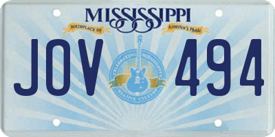MS license plate JOV494